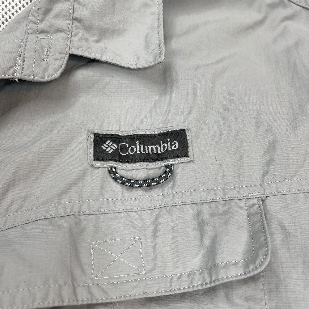 Columbia Shirt Mens XXL Omni Shield Roll Tab Sleeve Gray Nylon Fishing Outdoor - Picture 5 of 10